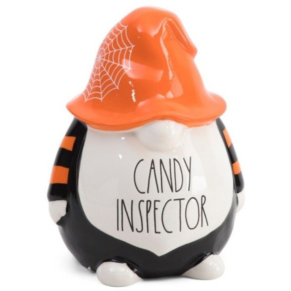 Rae Dunn "Candy Inspector" Ceramic Gnome Halloween Figure 8.5"